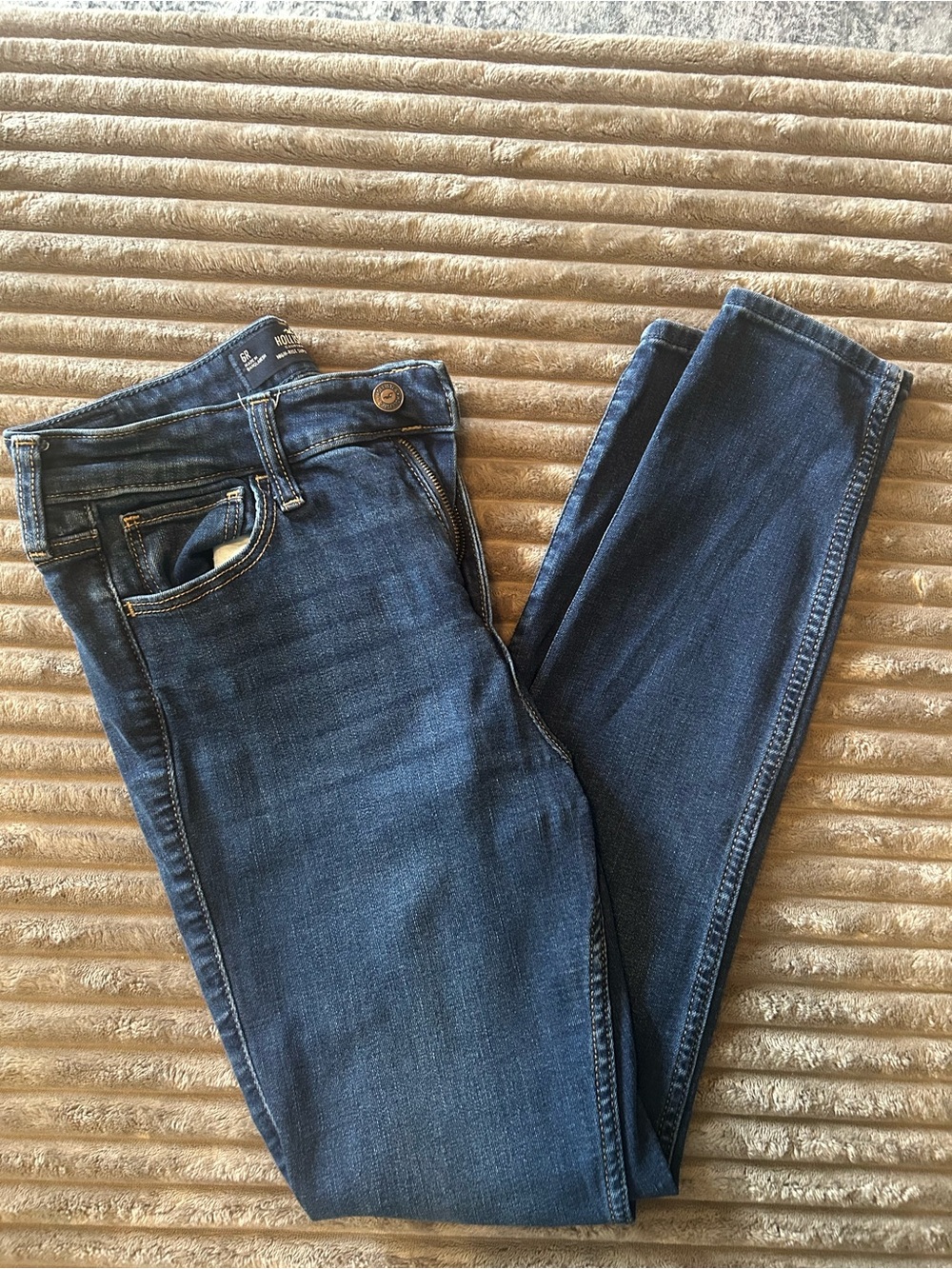 Hollister Women's Deep Blue Skinny Jeans